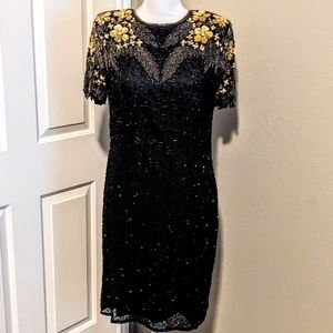 Vintage 80's beaded and sequined evening gown